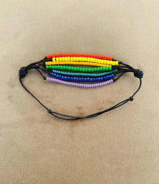 Brățară Cu Snur Reglabil 🌈 Totul Va Fi Bine! | Mărgele Miyuki Curcubeu