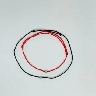 Bratara cu snur reglabil pentru cuplu cu cristal swarovsky