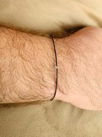 Bratara cu snur reglabil si cristal swarovski pentru el