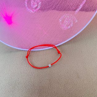 Bratara cu snur si cristal swarovsky pentru bebelus