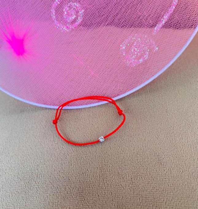 Bratara cu snur si cristal swarovsky pentru bebelus