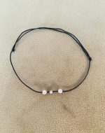 Bratara de glezna cu cristal swarovsky si doua perle roz swarovsky