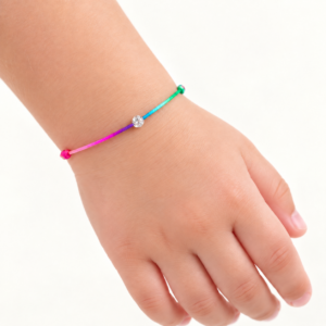 Brățară pentru Copii cu Șnur Reglabil și Cristal Swarovski Autentic – Disponibilă în 5 Culori