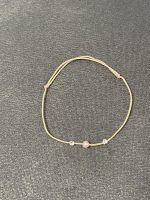 bratara cu perla roz si cristale swarovsky pe snur bej