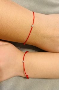Set 2 Brățări Handmade Mama și Fiică cu Cristal Swarovski Autentic și Șnur Roșu Reglabil