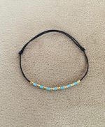 Brățară Soare și Cer cu Mărgele Miyuki Albastre și Aurii - Snur Reglabil Negru Brățară Soare și Cer cu Mărgele Miyuki Albastre și Aurii - Snur Reglabil Negru