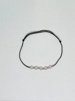 Bratara snur reglabil si perle roz swarovski si margele Miyuki placate cu argint Bratara snur reglabil si perle roz swarovski si margele Miyuki placate cu argint