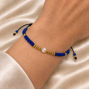 Brățară Handmade Ochiul Magic cu Șnur Reglabil și Pandantiv Placat cu Aur 24K – Protecție și Eleganță