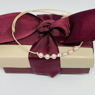 Bratara cu snur, perle roz si cristal swarovsky,margele Miyuki placate cu aur de 24kt