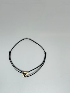 Set 2 Brățări Handmade Cuplu cu Triunghi Auriu – Șnur Negru pentru El, Șnur Roșu pentru Ea