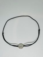 Bratara cu snur reglabila spirala din alama, placata cu argint