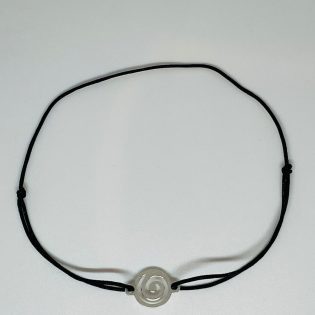 Bratara Cu Snur Reglabila Spirala Din Alama, Placata Cu Argint