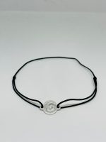 Bratara cu snur reglabila spirala din alama, placata cu argint