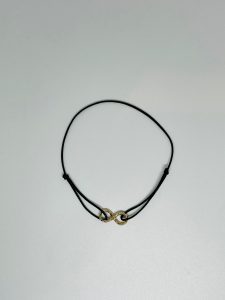 Brățară Handmade cu Simbol Infinit din Alamă Placată cu Aur pe Șnur Reglabil – Iubire Fără Sfârșit