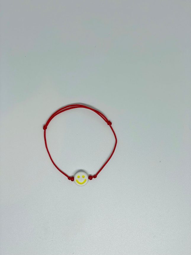 Bratara cu snur pentru copii cu zambet si snur rosu