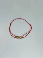 Bratara cu snur reglabila infinit cu cristale si buburuza, din alama placata cu aur