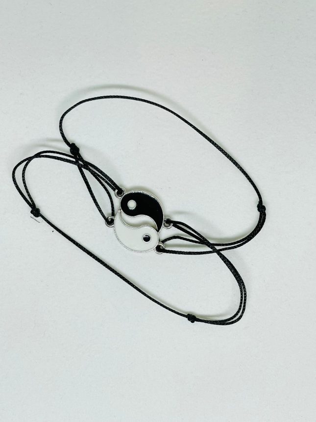 Set bratari cu snur pentru cuplu YIN&YANG