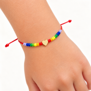 Brățară Handmade pentru Copii „Bucuria Inimii" pe Șnur Reglabil – Veselia Purtată la Mânuță