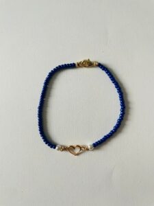 Brățară Handmade „Pure Love" cu Miyuki Albastre, Perle și Inchizătoare Placată Aur 18K – Dragoste Pură în Bijuterie