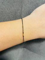 Brățară reglabilă șnur negru cod Morse Family