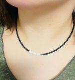 Colier Elegant cu Mărgele Negre Miuky și Perle cultura - Ediție Limitată