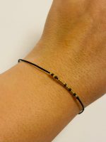 Brățară reglabilă pe șnur negru cu mesaj în cod Morse: Credință