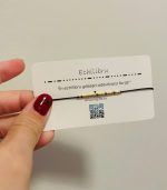 Brățară reglabilă pe șnur negru cu mesaj în cod Morse: Echilibru