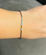 Brățară reglabilă pe șnur negru cu mesaj în cod Morse: Visează