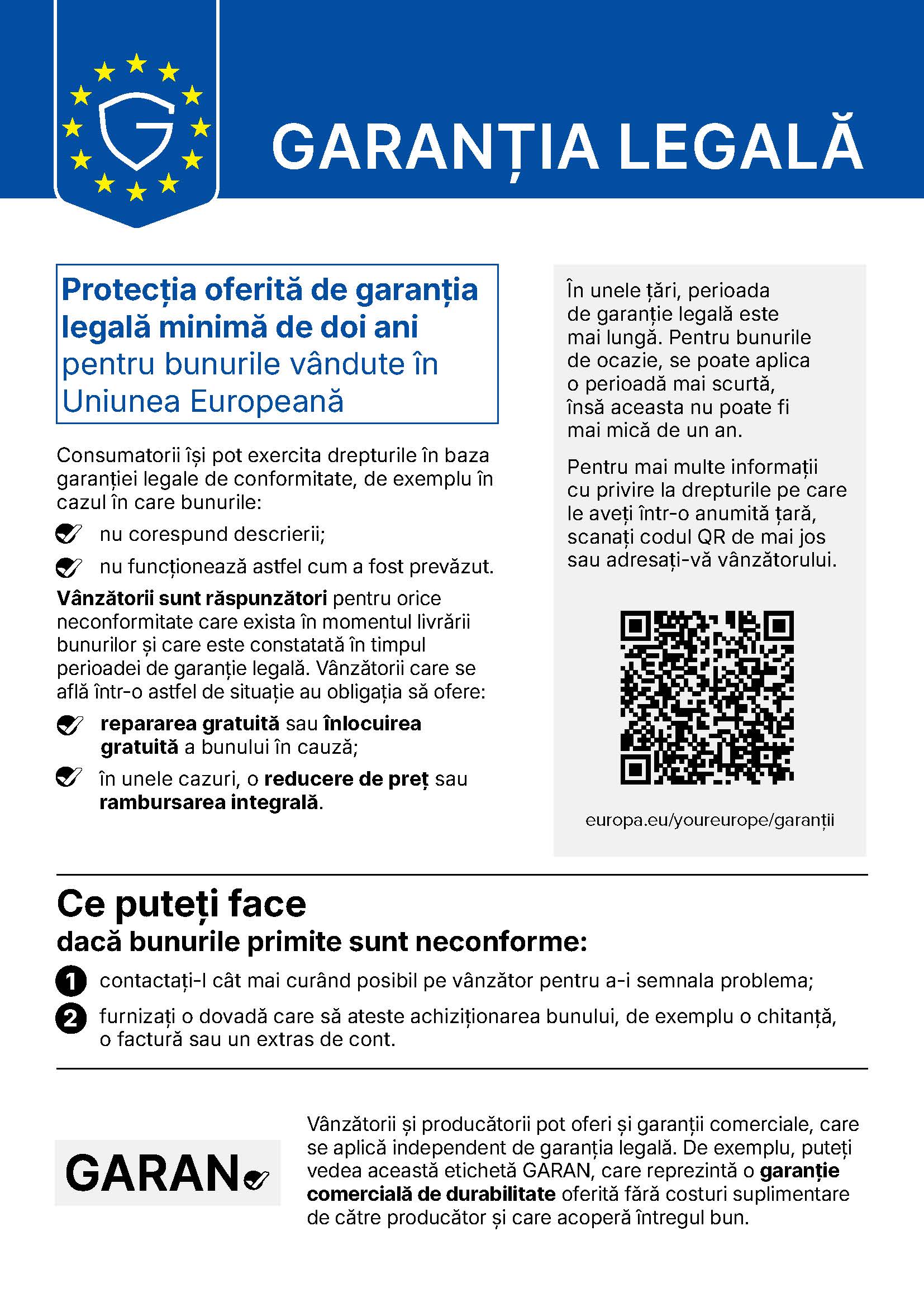 Legal Guarantee Notice Ro