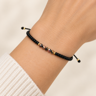 Brățară Handmade Aurora Cu Șnur Reglabil Și Pandantiv Placat Cu Aur 24K – Lumina Nordului La Mână
