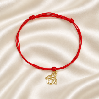 Brățară Handmade Cu Charm Auriu Pe Șnur Reglabil – Pandantiv Decorativ Elegant