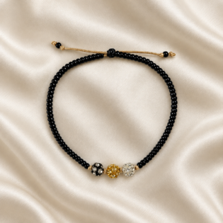 Brățară Handmade Pentru El Cu Miyuki Negre Și Inchizătoare Placată