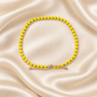 Brățară Handmade Cu Mărgele Miyuki Galbene Placate Cu Argint Pe Șnur Reglabil – Vibrantă Și Elegantă