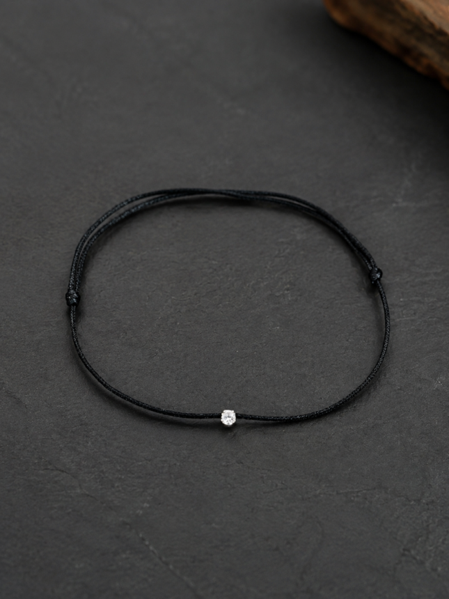 Brățară Masculină Handmade cu Șnur Negru Reglabil și Cristal Swarovski – Stil și Eleganță pentru El