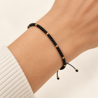 Brățară Handmade „7 Dorințe&Quot; Cu Șnur Reglabil Și Pandantiv Placat Aur 24K – Speranță Și Împlinire