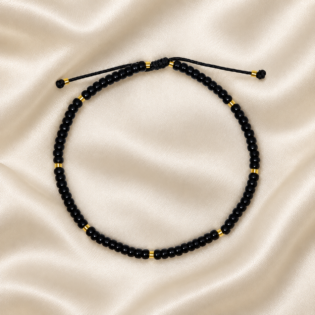 Brățară Handmade „7 Dorințe&Quot; Cu Șnur Reglabil Și Pandantiv Placat Aur 24K – Speranță Și Împlinire