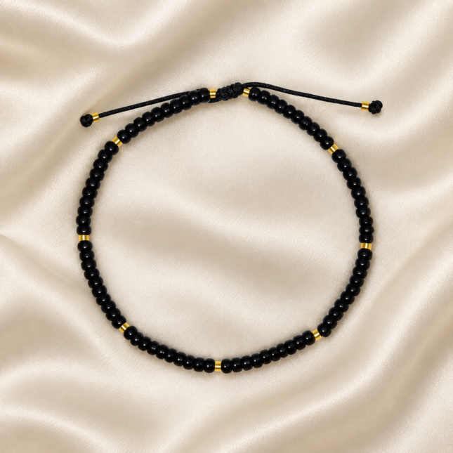 Brățară Handmade „7 Dorințe" cu Șnur Reglabil și Pandantiv Placat Aur 24K – Speranță și Împlinire
