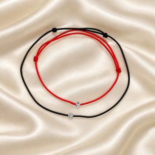 Set 2 Brățări Pentru Cupluri Cu Șnur Reglabil Și Cristal Swarovski Autentic – Cadou Romantic Handmade