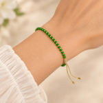 Brățară Handmade cu Mărgele Miyuki Verzi Placate cu Aur 24K pe Șnur Reglabil – Natură și Lux