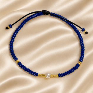 Brățară Handmade Ochiul Magic Cu Șnur Reglabil Și Pandantiv Placat Cu Aur 24K – Protecție Și Eleganță