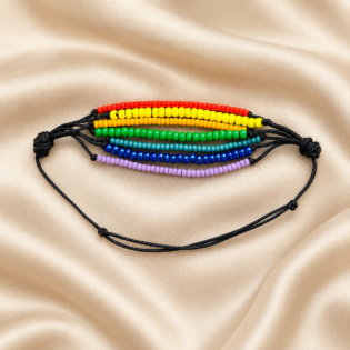 Brățară Handmade „Totul Va Fi Bine&Quot; Cu Mărgele Miyuki Curcubeu Pe Șnur Reglabil – Optimism Purtat La Mână