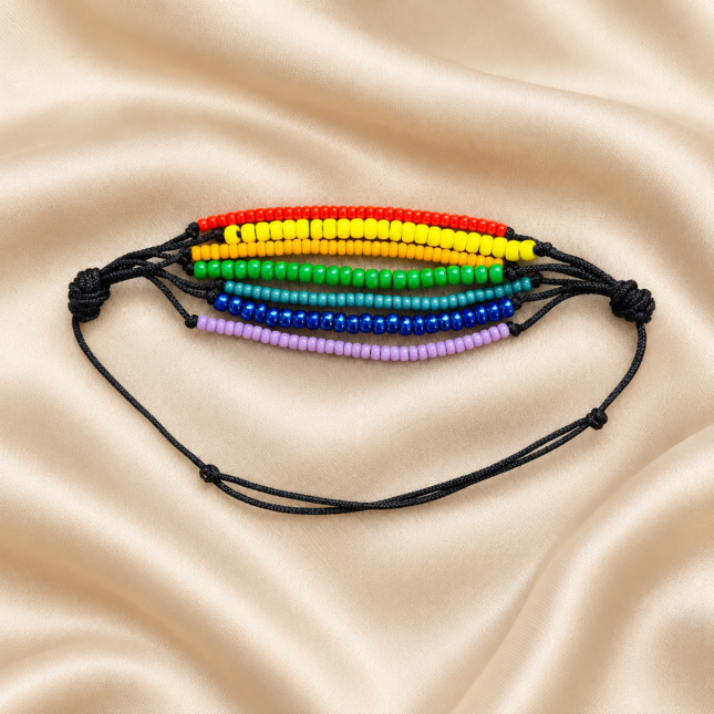 Brățară Handmade „Totul Va Fi Bine" cu Mărgele Miyuki Curcubeu pe Șnur Reglabil – Optimism Purtat la Mână