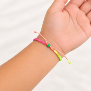 Brățară Handmade Cu Șnur Împletit Colorat Și Pandantiv Smiley Face Pentru Copii