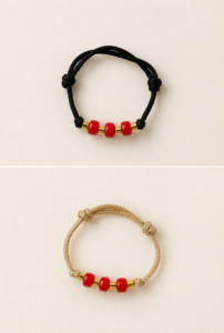 Inel Handmade cu Șnur Reglabil și Mărgele Miyuki Roșii Placate cu Aur 24K – Pasiune la Deget