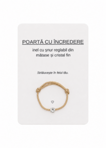 Inel Elegant cu Șnur Reglabil și Cristal Swarovski